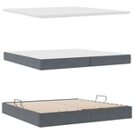 vidaXL Lit de rangement LED avec matelas Gris foncé 200 x 200 cm