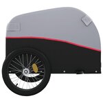 vidaXL Remorque de vélo noir et rouge 30 kg fer