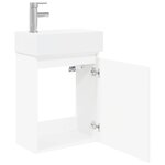 vidaXL Meuble de salle de bain avec robinet Blanc 45 5 x 22 5 x 84 cm