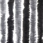 vidaXL Rideau anti-mouches gris et noir 90x200 cm chenille