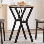 vidaXL Table à manger cadre en Y 50x50x75 cm bois de pin massif fonte