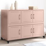 vidaXL Buffet rose 100 5x39x72 cm acier