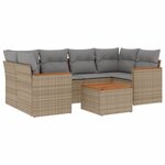 vidaXL Salon de jardin avec coussins 7Pièces mélange beige résine tressée