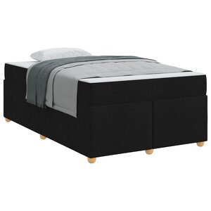 vidaXL Cadre de lit avec matelas Noir 120 x 190 cm tissu