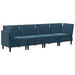 vidaXL Ensemble de meubles pour le salon 4 Pièces Bleu Velours