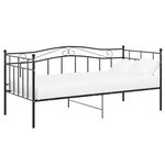 vidaXL Cadre de canapé-lit sans matelas noir métal 90x200 cm