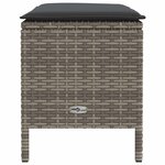 vidaXL Pouf de Jardin Gris et Gris foncé 80 x 38 x 45 cm Rotin PE