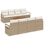 vidaXL Ensemble de Canapés de Jardin 9 pièces avec Coussins Beige Poly Rattan Acacia