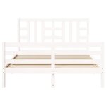 vidaXL Cadre de lit sans matelas blanc bois de pin massif