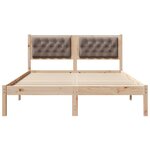 vidaXL Cadre de lit avec tête de lit Taupe 150 x 200 cm Pin massif