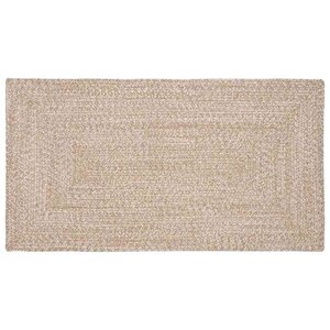 vidaXL Tapis de surface Naturel et Blanc 100 x 200 cm Jute