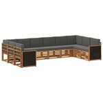 vidaXL Ensemble de canapés d'extérieur 7 pc Naturel et Anthracite