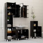 vidaXL Armoire de salle de bain Noir 30x30x95 cm Aggloméré