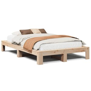vidaXL Cadre de lit sans matelas 135x190 cm bois de pin massif
