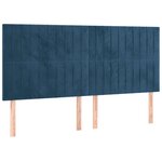 vidaXL Cadre de lit avec tête de lit Bleu foncé 160x200 cm Velours