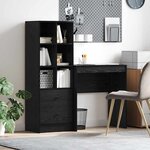 vidaXL Bureau avec rangement 2 Pièces Chêne noir 80 x 50 x 76 cm