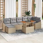 vidaXL Ensemble de salle à manger pour jardin 8 Pièces Beige  Gris