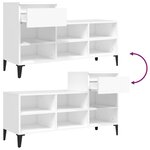 vidaXL Armoire à chaussures Blanc 102x36x60 cm Bois d'ingénierie