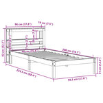 vidaXL Cadre de lit sans matelas blanc 90x200 cm bois de pin massif