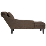 vidaXL Fauteuil long et coussin/accoudoir droit gris foncé similicuir