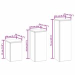 vidaXL Set de 3 supports de plantes d'extérieur en acier galvanisé
