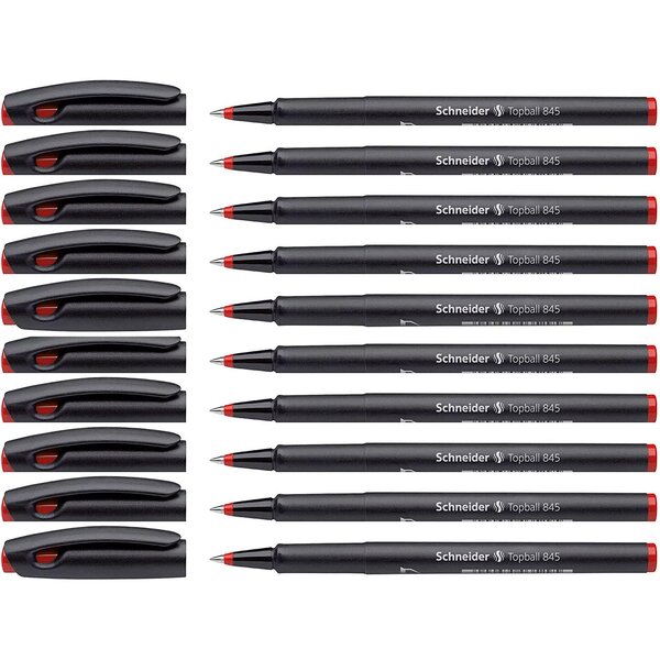 Roller à encre topball 845 pointe 03 rouge x 10 schneider