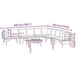 vidaXL Ensemble de bancs de jardin avec coussins 5 Pièces noir