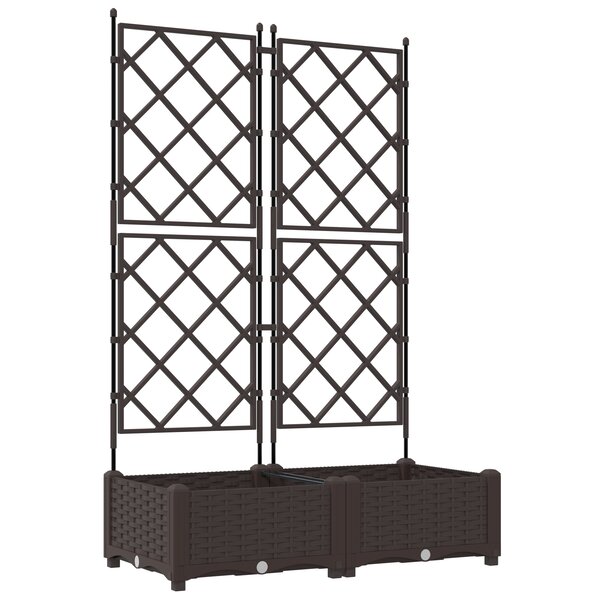 vidaXL Jardinier avec Treillis 2 Pièces Marron 80x40x125 5 cm