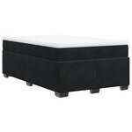 vidaXL Sommier à lattes de lit avec matelas noir 120x190 cm velours