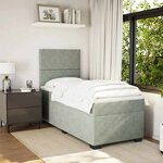 vidaXL Sommier à lattes de lit et matelas Gris clair 80x200 cm Velours
