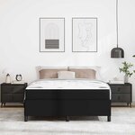 vidaXL Cadre de lit avec matelas Noir 140 x 200 cm tissu