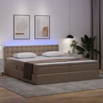 vidaXL Lit avec rangement et LED avec matelas Cappuccino 200 x 200 cm