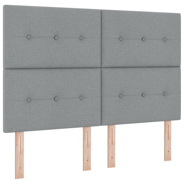 vidaXL Lit Box Spring avec Matelas Gris Clair 160x200 cm Tissu
