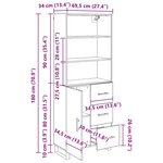 vidaXL Haut Armoire Bois ancien 69 5 x 34 x 180 cm Bois d'ingénierie