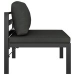 vidaXL Canapé de jardin 3 places avec coussins Aluminium Anthracite