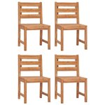 vidaXL Chaises de jardin lot de 4 Bois de teck solide