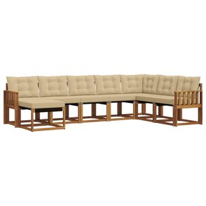 vidaXL Ensemble de canapés d'extérieur 8 pc Naturel et Beige