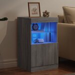 vidaXL Buffet avec lumières LED sonoma gris 41x37x67 cm