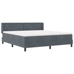 vidaXL Lit à ressorts avec matelas noir 100x200 cm en velours