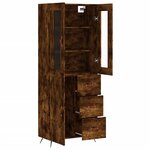 vidaXL Buffet haut Chêne fumé 69 5x34x180 cm Bois d'ingénierie