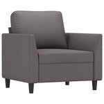 vidaXL Ensemble de canapés 4 Pièces avec coussins Gris Similicuir