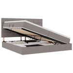 vidaXL Lit avec rangement et matelas Taupe 200 x 200 cm tissu