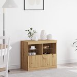 vidaXL Buffet avec lumières LED Chêne 81x37x67 cm