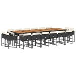 vidaXL Ensemble à manger de jardin 17 Pièces coussins noir résine tressée