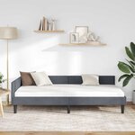 vidaXL Cadre de lit d'angle Gris foncé 90 cm x 200 cm tissu