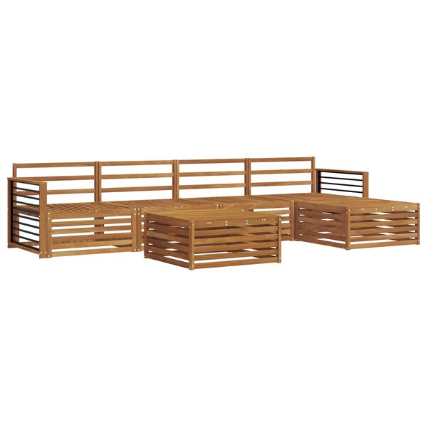 vidaXL Ensemble de canapés d'extérieur 6 Pièces Naturel