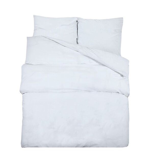 vidaXL Ensemble de housse de couette Blanc 240x220 cm Microfibre