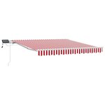 vidaXL Auvent Rétractable avec Rouge et blanc 300 x 250 cm tissu