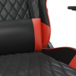 vidaXL Chaise de jeu avec repose-pied Noir et rouge Similicuir