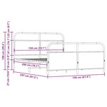 vidaXL Cadre de lit en métal sans matelas chêne fumé 150x200 cm